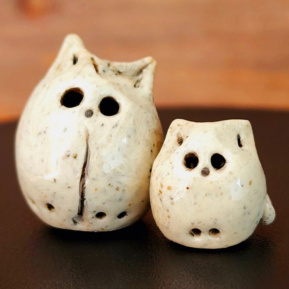 Tiny Miniature Ceramic Cat Figurines Kitten Ceramic. Dollhouse pet. Clay cat